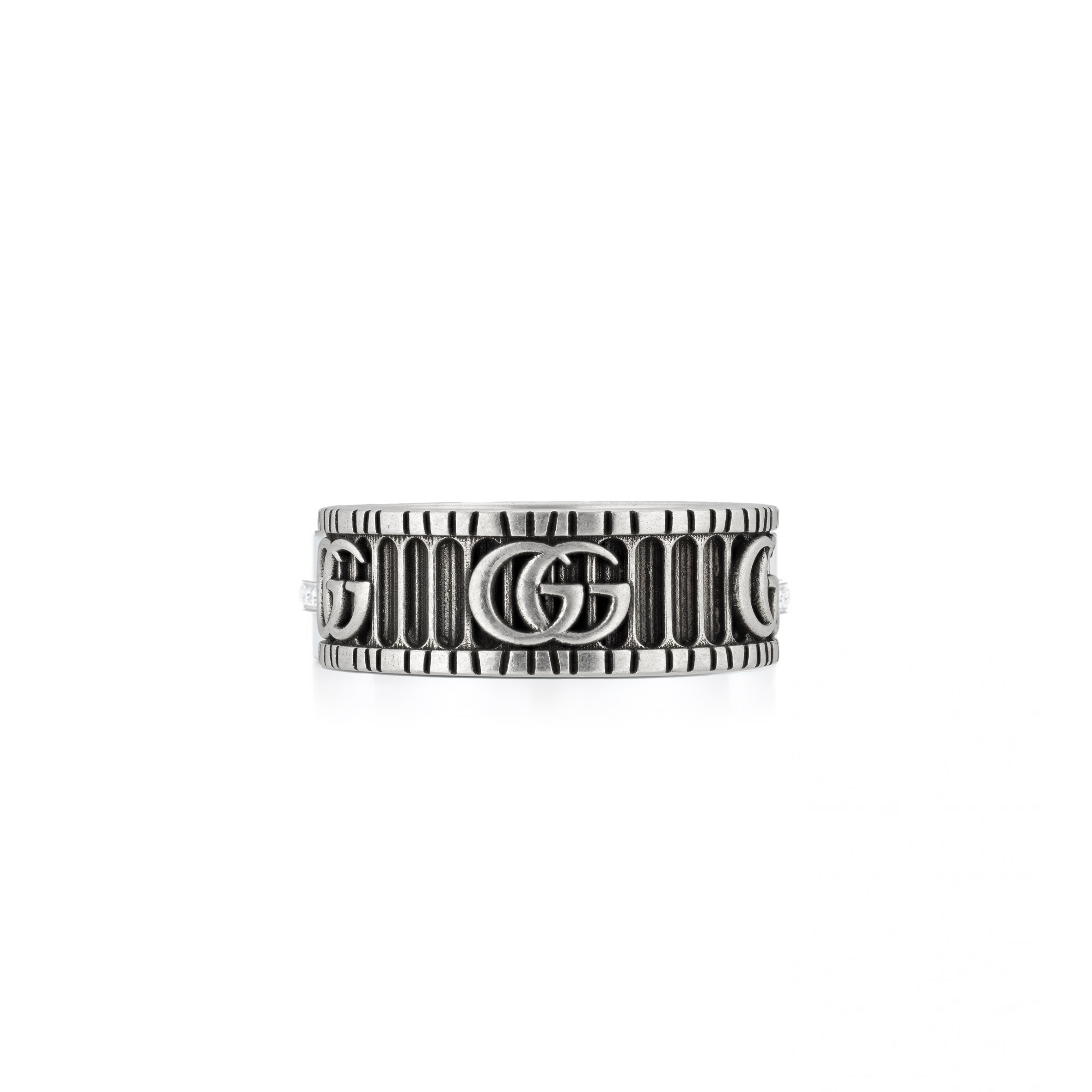 GUCCI RING WITH DOUBLE G IN SILVER 551899J84000811 GUCCI RING WITH DOUBLE G IN SILVER 551899J84000811